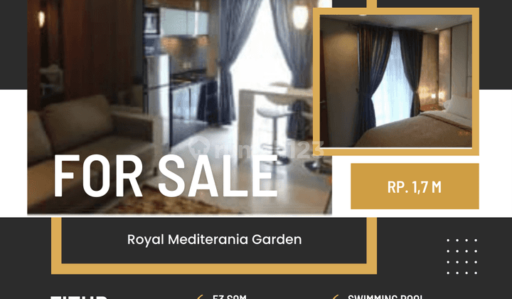 Dijual Apartemen Royal Mediterania Garden 2br+ Best Floor Murah 1