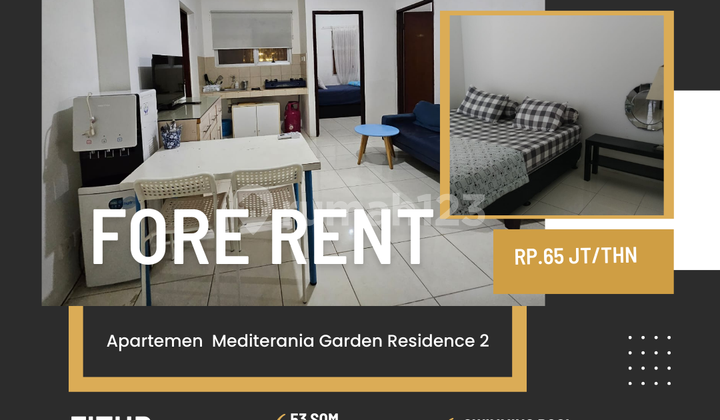 For Rent Medit2 Apartment 2BR fully furnished strategic near Neo Soho Mall ready to occupy West Jakarta