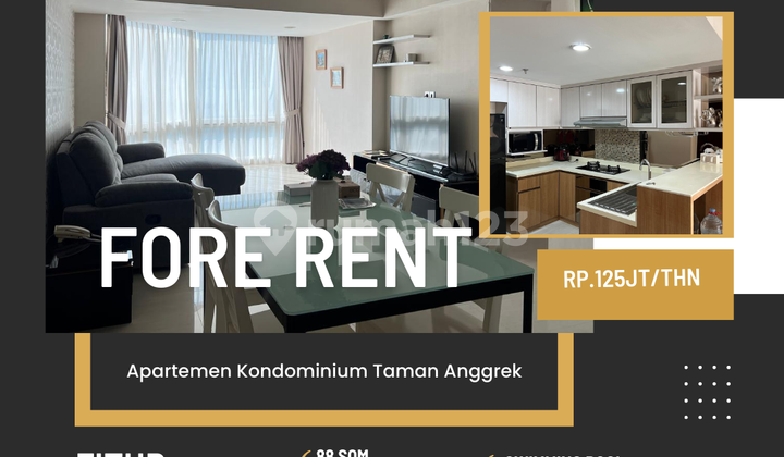 For Rent Orchid Garden Condominium Apartment 2BR fully furnished strategic move-in ready West Jakarta For Rent Orchid Garden Condominium Apartment 2BR fully furnished strategic move-in ready West Jakarta