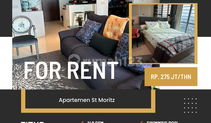 Disewakan Apartemen St Moritz 3 Br Full Furnish di Jakarta Barat 2