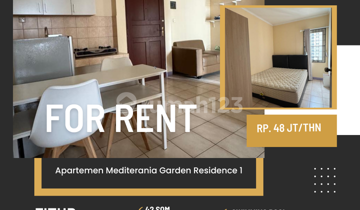 Sewa Apartemen Mediterania Garden Residence1 type 2 br full furnish siap huni jakarta 