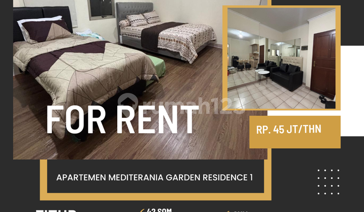 For Rent Medit1 Apartment Type 1br Fully Furnished Ready to Occupy West Jakarta Near 4 Malls Contact Neosoho West Jakarta