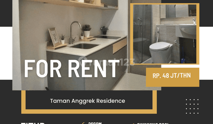 Disewakan Apartemen Tares Studio Dekat Mall Ta,cp Jakarta Barat  2