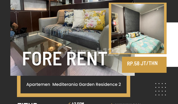 Sewa Apartemen Medit2 2BR termurah dan strategis full furnish siap huni jakarta barat  
