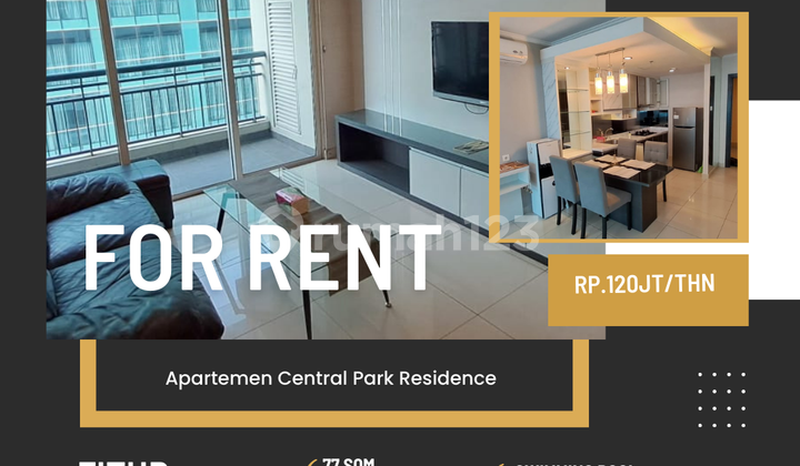 Rent Central Park Residence Apartment 2BR fully furnished luxurious strategic near mall cp West Jakarta