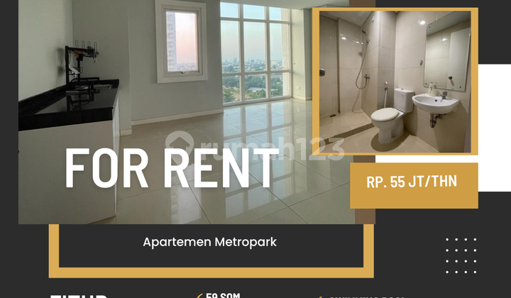 Sewa Apartemen Metro Park type 2br unfurnish strategis jakarta barat  1