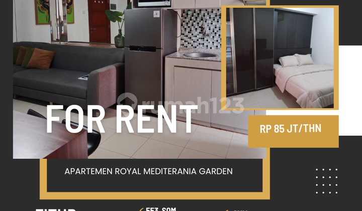SEWA APARTEMEN ROYAL MEDIT TYPE 2BR + FULL FURNIH SIAP HUNI DEKAT 4 MALL JAKARTA BARAT 