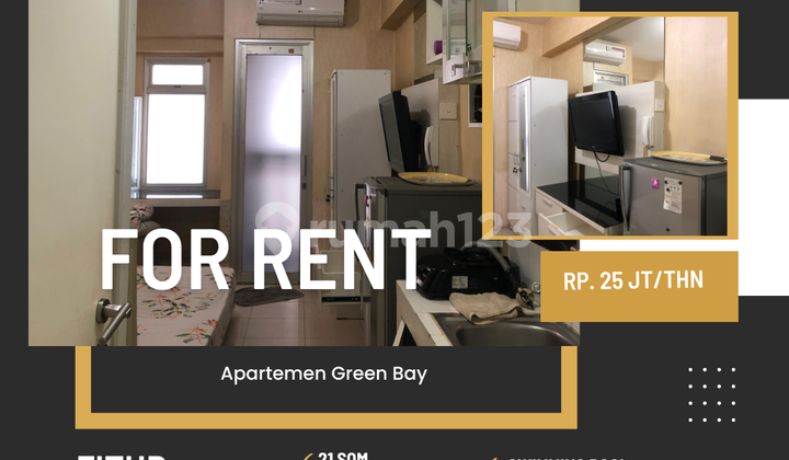 Sewa Apartemen Green Bay type studio full furnish siap huni jakarta utara