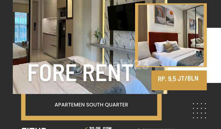 Rent Apartment South Quarter Studio fully furnished luxury strategic West Jakarta Rent Apartment South Quarter Studio fully furnished luxury strategic West Jakarta