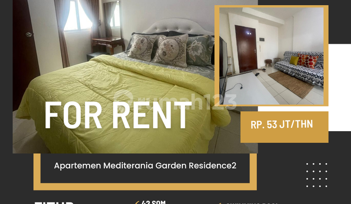 Sewa Apartemen Medit2 type 2br full furnish siap huni jakarta barat  1