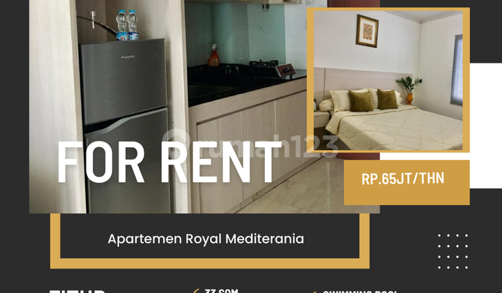 Sewa apartemen royal medit 1br full Furnish siap huni dekat ta jakarta barat