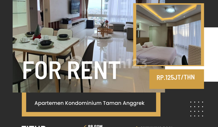 Cheapest Strategic 2BR Condominium Apartment for Rent Fully Furnished West Jakarta
