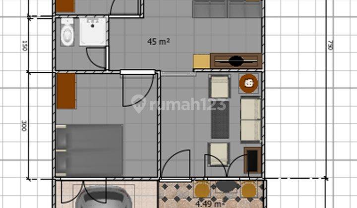 Dijual Rumah Type 42 SHM Unfurnished Desain Modern 4