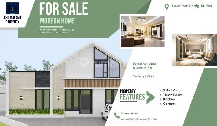 Jual Rumah Siap Bangun Desain Custom Modern Gribig Kudus 1