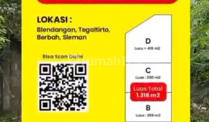 Dijual Cepat Tanah Pekarangan Strategis di Timur Aau Berbah Sleman di Yogyakarta