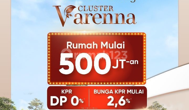 DP 0%. Rumah 500 jutaan di citra raya cikupa cluster Varenna 1