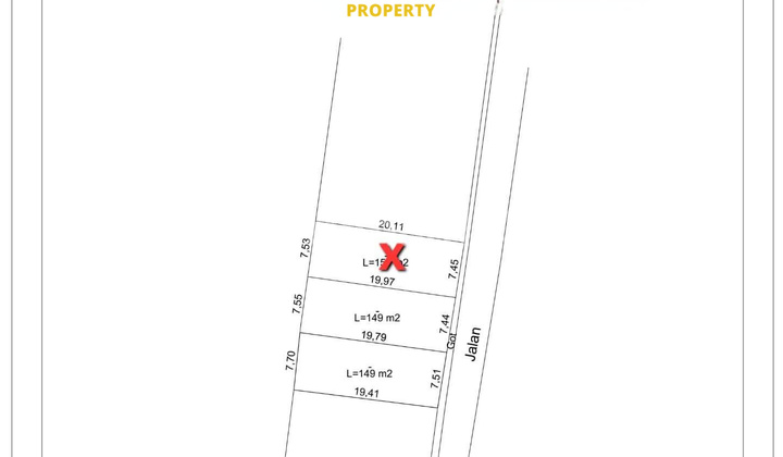 LAHAN 149M2 ASPEK PEMUKIMAN HADAP TIMUR DI TRIJATA LAHAN 149M2 ASPEK PEMUKIMAN HADAP TIMUR DI TRIJATA