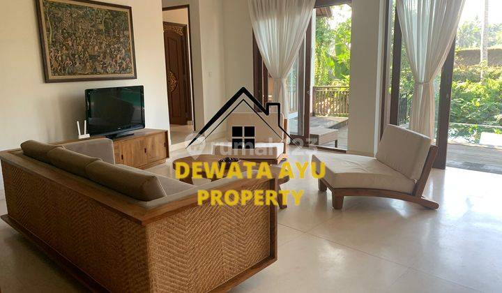 Villa View Rice Fields And River 3 Bedrooms Land 300M2 Furnished In Ubud 1