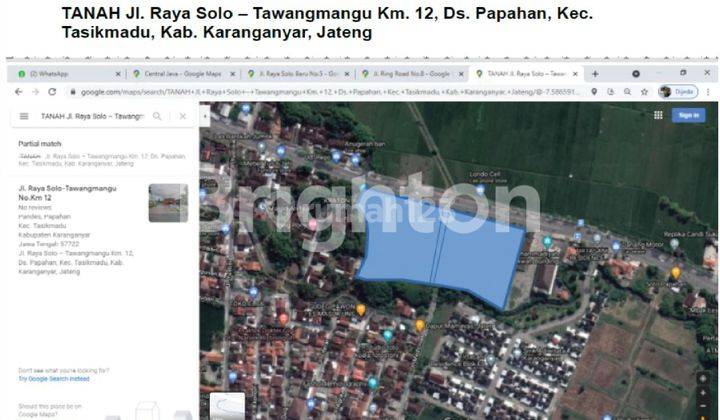 TANAH  LUAS DI JALAN BESAR TAWANGMANGU 1