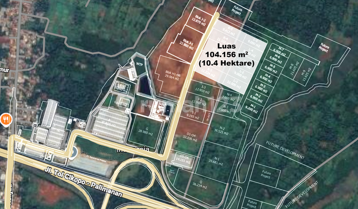 Tanah Dijual: 10 Hectare Industrial Estate, One Gate System, 1 Km Toll Access, Bonded Zone (Kawasan Berikat)