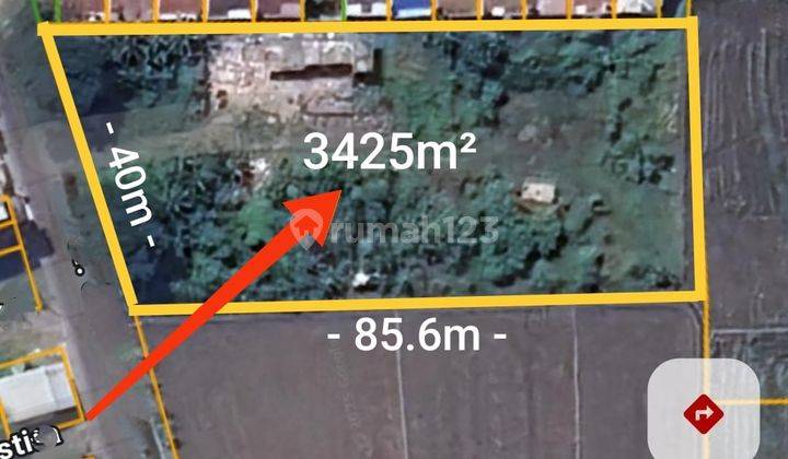 Tanah Lahan Zona Kuning Cocok Utk Gudang Or Perumahan Jalan Lebar