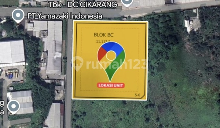 Dijual Kavling industri 1,1 Hektar Deltamas