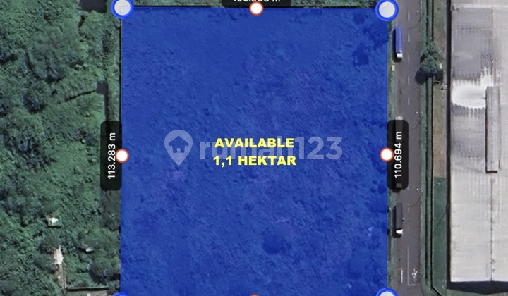 Dijual Kavling Industri Deltamas 1,1 Hektar