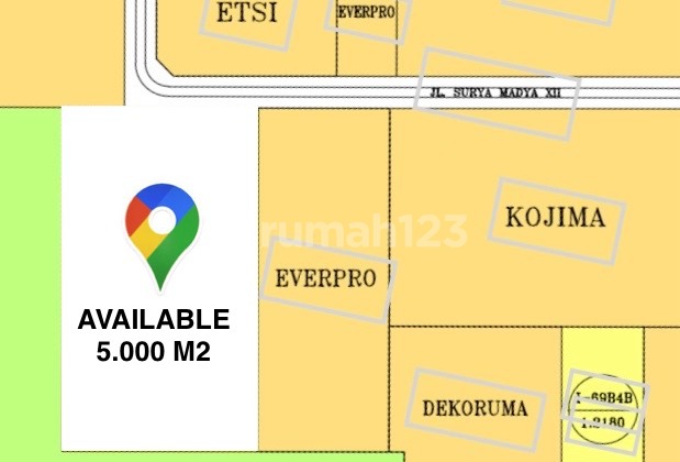 For Sale 5,000 M2 Industrial Plot Surya Cipta East Karwang