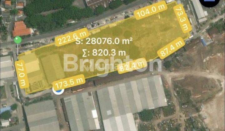 TANAH DAN BANGUNAN GUDANG GRESIK 2,5 KM DARI EXIT TOLL ROMOKALISARI 1