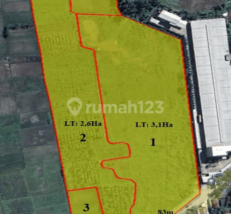 Tanah 6,5 Ha Zona Abu Industri Daerah Cikancung, Majalaya 1