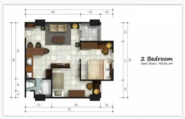 Dijual Murah Apartemen Gading Greenhill Tower A 2