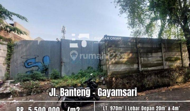 Tanah tengah kota jl banteng sebelah Lottemart  1