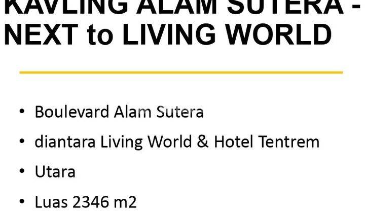 Disewakan Kavling Alam Sutera - Next to Living World Contact +62 81977403529 2