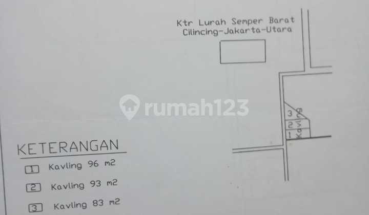 Dijual Kavling Tanah Di Cilincing. Semper Jakarta Utara. Luas Tanah 272 Mtr (terdiri Dari 2 Sertifikat : 171 Mtr + 101 Mtr).  2