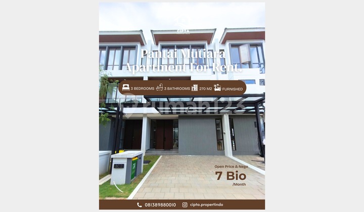 Rumah Furnished 3 BR Pantai Mutiara Jakarta Utara