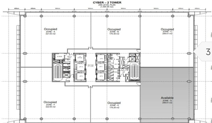 Disewakan Office Space Kondisi Bare Cyber 2 Tower Kuningan Jakarta Selatan 1