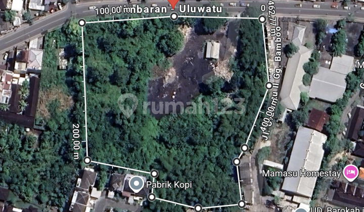 Lahan Luas 1,2 Hektar Lokasi Uluwatu II Jimbaran Bali