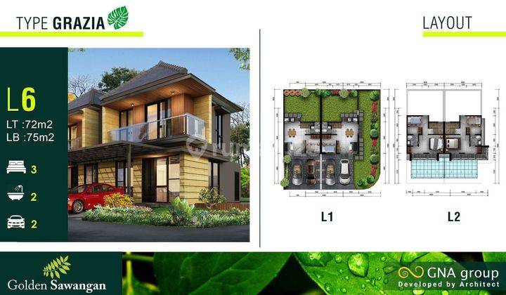 Rumah Baru 15 Menit ke The Park Sawangan Carport Luas 2 LT J31106 1