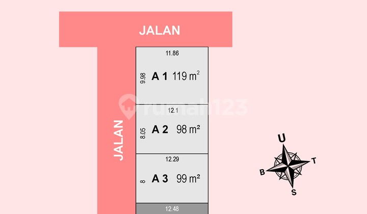 Tanah Strategis Jalan Damai - Legalitas Aman SHM, Harga 500 Jutaanan