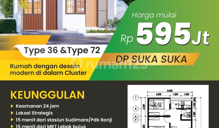 Dijual Rumah Siap Huni di Palm Residence Cinangka 3