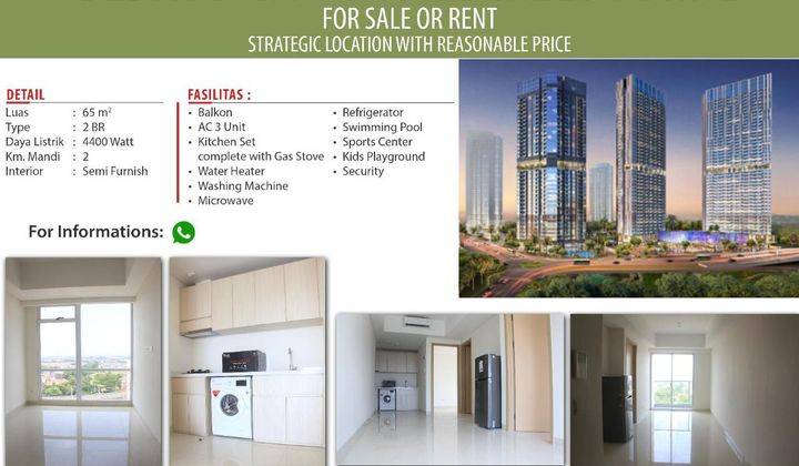 Dijual Apartemen Bagus di Sedayu City di Kelapa Gading Jakarta Utara 1