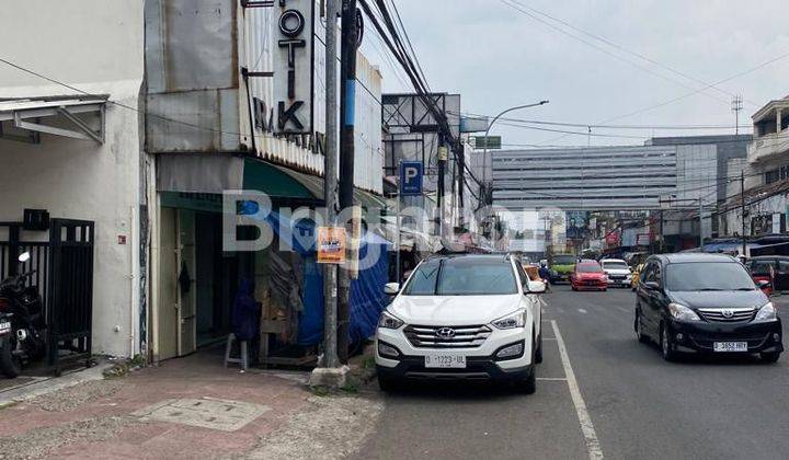 RUKO 2 LT STRATEGIS &  DUA  HAMPARAN TANAH KOSONG DI BAGIAN BELAKANGNYA JALAN RAYA SUKAJADI 2