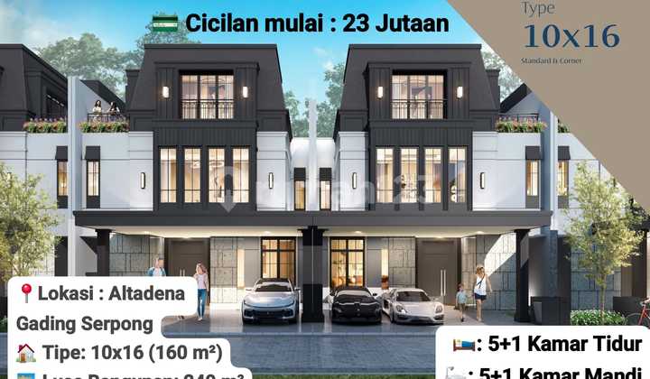 Rumah Baru Altadena Gading Serpong Tipe: 10X16 (160 M²) 1