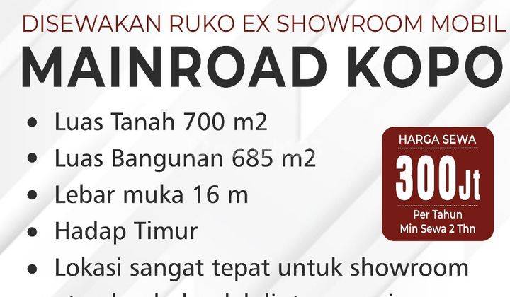 Ruang Usaha Jalan Mainroad Kopo Bandung Di Sewakan Ex Showroom 2