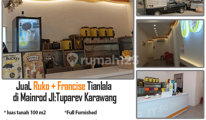 Jual Ruko Sekaligus Francise Tianlala di Mainroad Jalan Tuparev Karawang Full Furnished