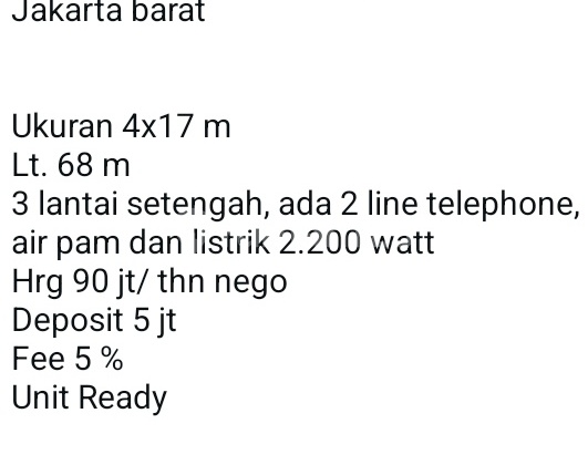Shop House for Rent (90 Million) in Daan Mogot 100.0 m² Unfurnished Freehold Certificate Shop House for Rent (90 Million) in Daan Mogot 100.0 m² Unfurnished Freehold Certificate
