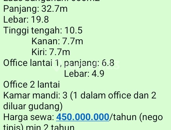 Sewa Gudang Baru (450 Juta) di Cipondoh 800.0 m² Unfurnished SHM Sewa Gudang Baru (450 Juta) di Cipondoh 800.0 m² Unfurnished SHM