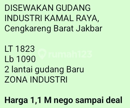 Sewa Gudang Baru (1.1 Milyard) 1823.0 m² Unfurnished SHM di Kapuk Kamal Sewa Gudang Baru (1.1 Milyard) 1823.0 m² Unfurnished SHM di Kapuk Kamal