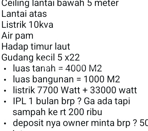 Sewa Gudang (1.6 Milyard) Area Daan Mogot