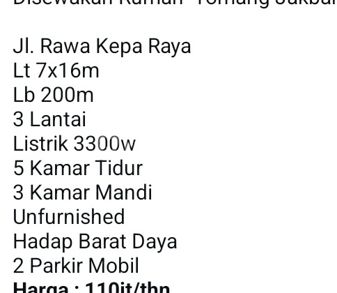 Sewa Rumah (110 Juta)Di Tomang, Jakarta Barat. 1